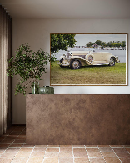 Fine Art Print -  1930s Duesenberg Model J at Greenwich Wall Art by Gil Stunner, Lakeside Rustic Decor, classic car, gift ideas, fathers day