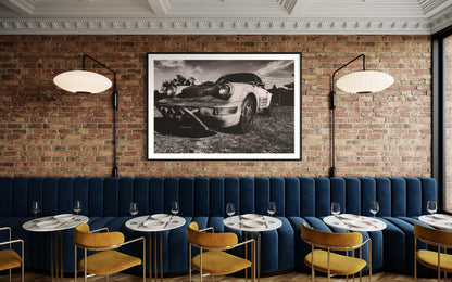 Fine Art Print - Overland Porsche 911 Rally | Black & White Offroad Car Photography | Gil Stunner | Housewarming gift, Wall Hanging Decor