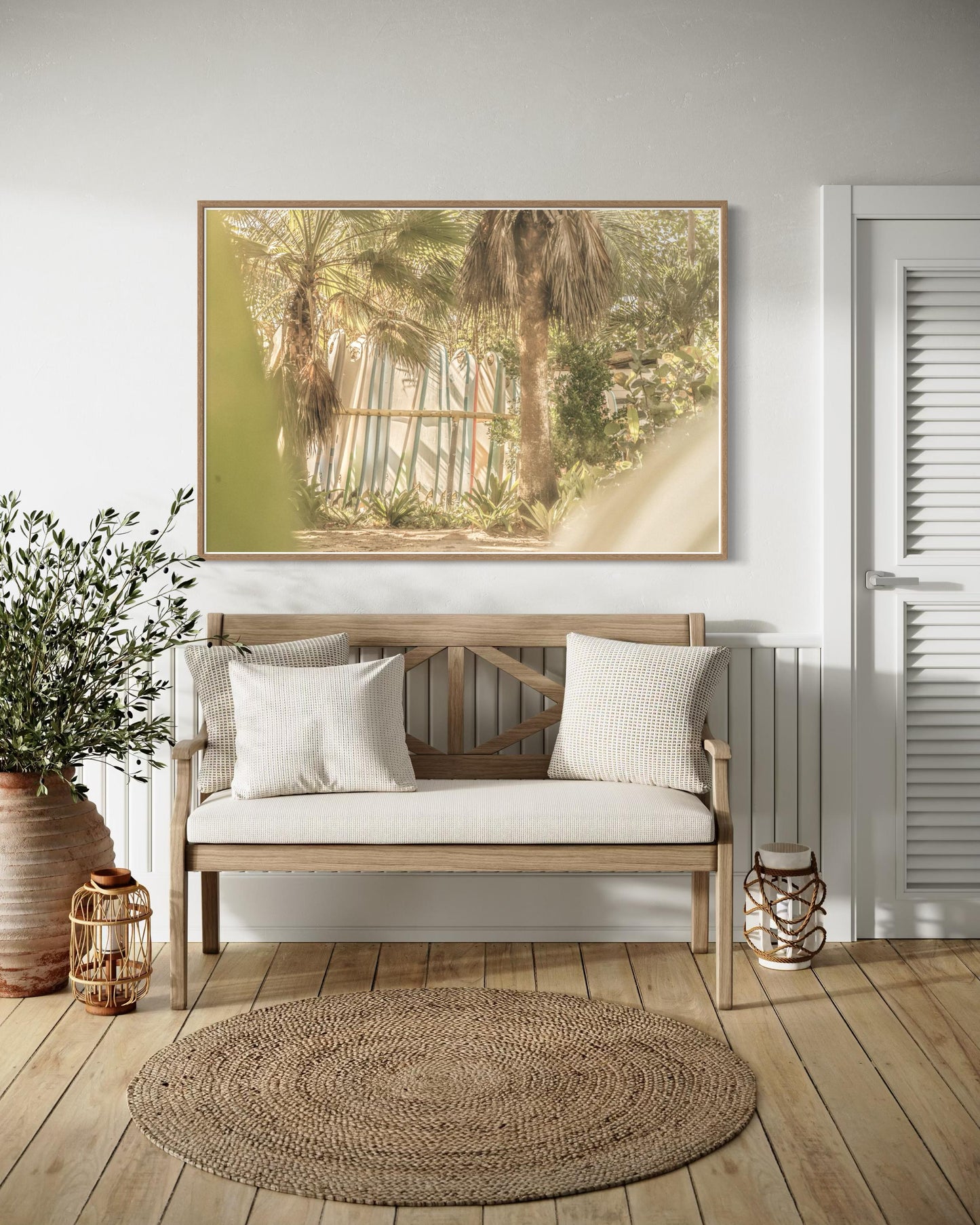 Fine Art Print - Surfboard Rack Print | Coastal Surf Shack Photography by Gil Stunner | Neutral Beach House Wall Art, Boho Home Decor