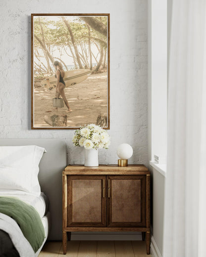 Surfer Girl Lifestyle Beach House Wall Art -Photography Art Print for Home Wall Decor -Modern Landscape Beach Wall Art for Living Room Decor