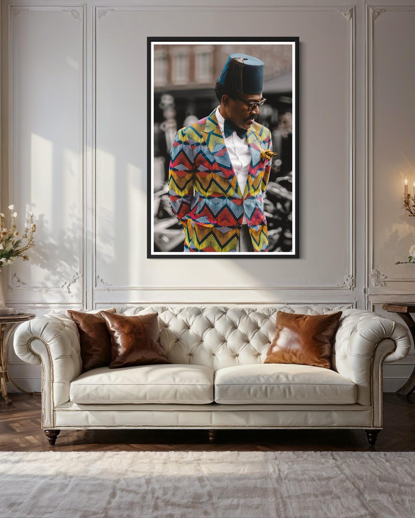 Fine Art Print - Afro Dandy Black Man Art, Afrocentric Poster, Funky Black Wall Decor, Large Abstract Home Gift, Fashionable Wall Hanging