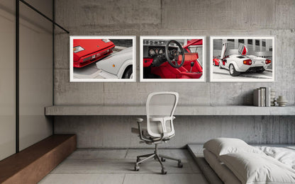 Fine Art Print - Lamborghini Countach Triptych Wall Art - Set of 3 Prints - Wall Decor, home decor, gift for him, gift for her, modern decor