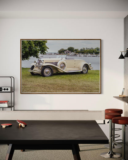 Fine Art Print -  1930s Duesenberg Model J at Greenwich Wall Art by Gil Stunner, Lakeside Rustic Decor, classic car, gift ideas, fathers day