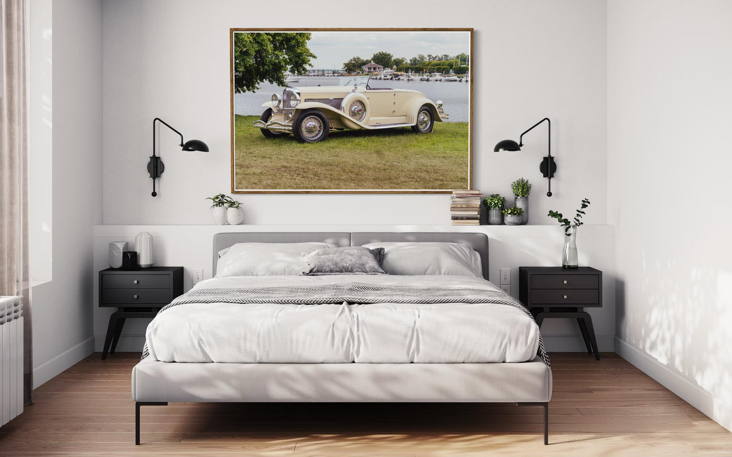 Fine Art Print -  1930s Duesenberg Model J at Greenwich Wall Art by Gil Stunner, Lakeside Rustic Decor, classic car, gift ideas, fathers day