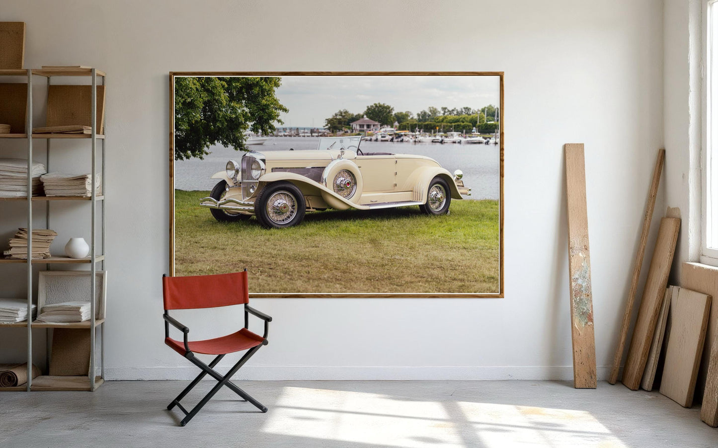 Fine Art Print -  1930s Duesenberg Model J at Greenwich Wall Art by Gil Stunner, Lakeside Rustic Decor, classic car, gift ideas, fathers day