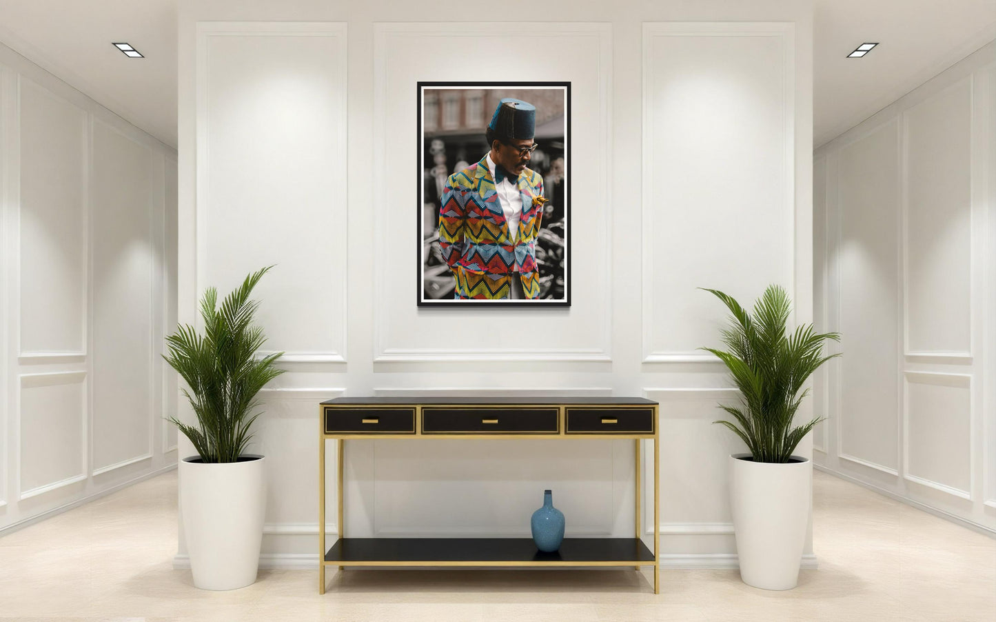 Fine Art Print - Afro Dandy Black Man Art, Afrocentric Poster, Funky Black Wall Decor, Large Abstract Home Gift, Fashionable Wall Hanging