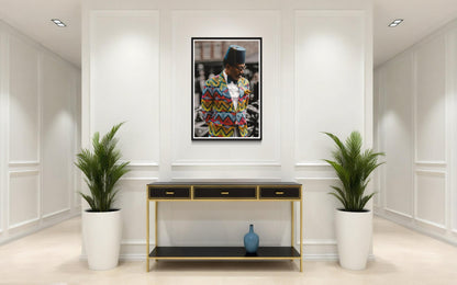Fine Art Print - Afro Dandy Black Man Art, Afrocentric Poster, Funky Black Wall Decor, Large Abstract Home Gift, Fashionable Wall Hanging