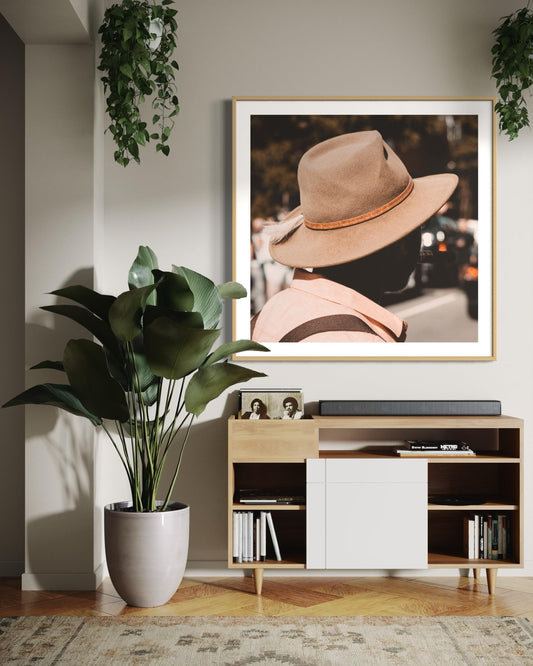 Fine Art Print -  Fedora and Cigar Street Portrait, Vintage Masculine Wall Decor, Extra Large Photography Print, Home Decor, Gift For him