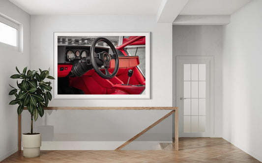 Fine Art Print - Lamborghini Countach Cockpit Photo, Car Photography , Wall Art, Gil Stunner, Office Decor, Man Cave, Gift Poster, Vintage