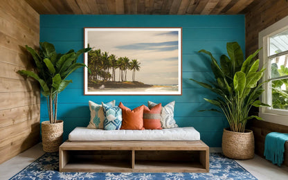 Fine Art Palm Trees Beach Print -  Sunset Beach Coastal Travel Ocean Photography Costa Rica Tropical Home Wall Decor, House of Spoils Gift