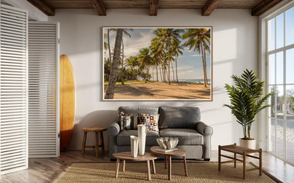 Fine Art Tropical Palm Trees Beach Print - Island Beach Coastal Travel Ocean Photography, Tropical Home Wall Decor, Gift for her, caribbean