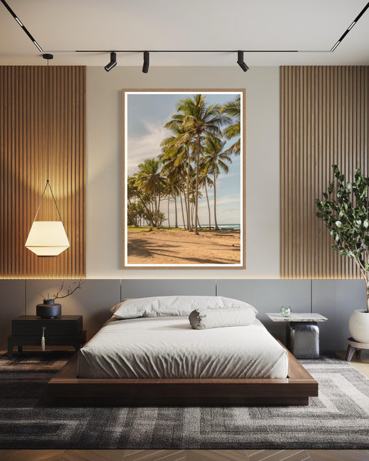 Fine Art Island Tropical Palm Trees Beach Print - Beach Coastal Travel Ocean Photography, Tropical Home Wall Decor, Gift for her, caribbean