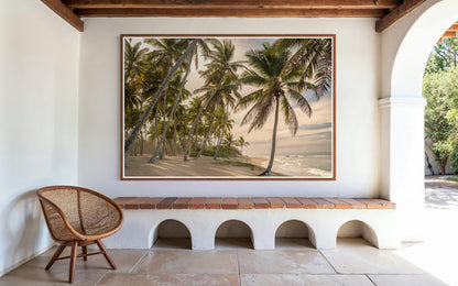Fine Art Print Coastal Palm Trees Beach - Tropical Sunset, Island Travel Ocean Wall Art Home Wall Decor, Gift for her, Boho Decor Photograph