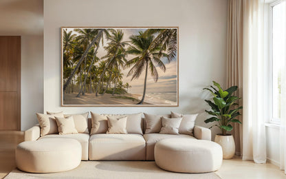 Fine Art Print Coastal Palm Trees Beach - Tropical Sunset, Island Travel Ocean Wall Art Home Wall Decor, Gift for her, Boho Decor Photograph