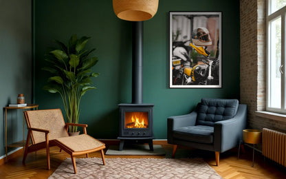 Fine Art Print - BMW R nineT 90 Cafe Racer Motorcycle Helmet Wall Art, Cafe Racer Decor, Custom Motorcycle Gift for him, New York City