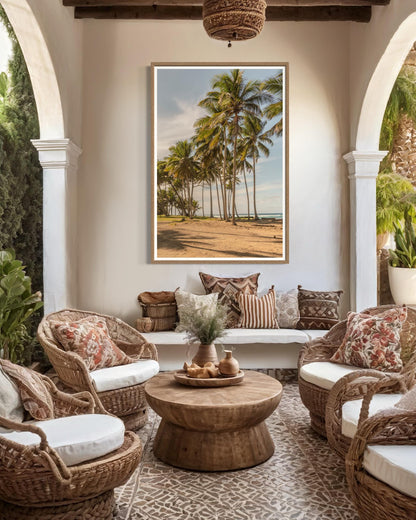 Fine Art Island Tropical Palm Trees Beach Print - Beach Coastal Travel Ocean Photography, Tropical Home Wall Decor, Gift for her, caribbean