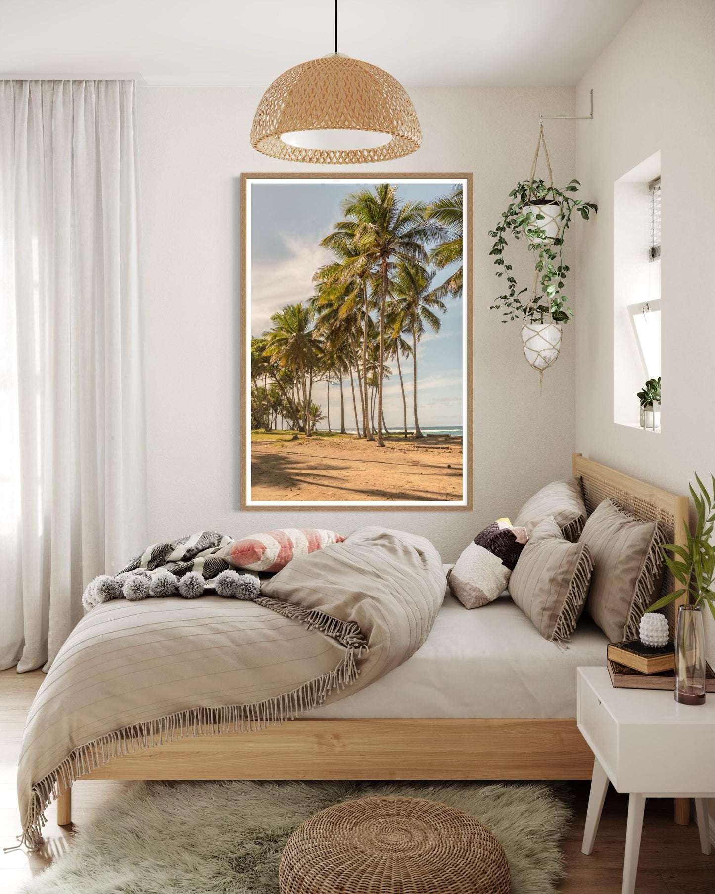 Fine Art Island Tropical Palm Trees Beach Print - Beach Coastal Travel Ocean Photography, Tropical Home Wall Decor, Gift for her, caribbean
