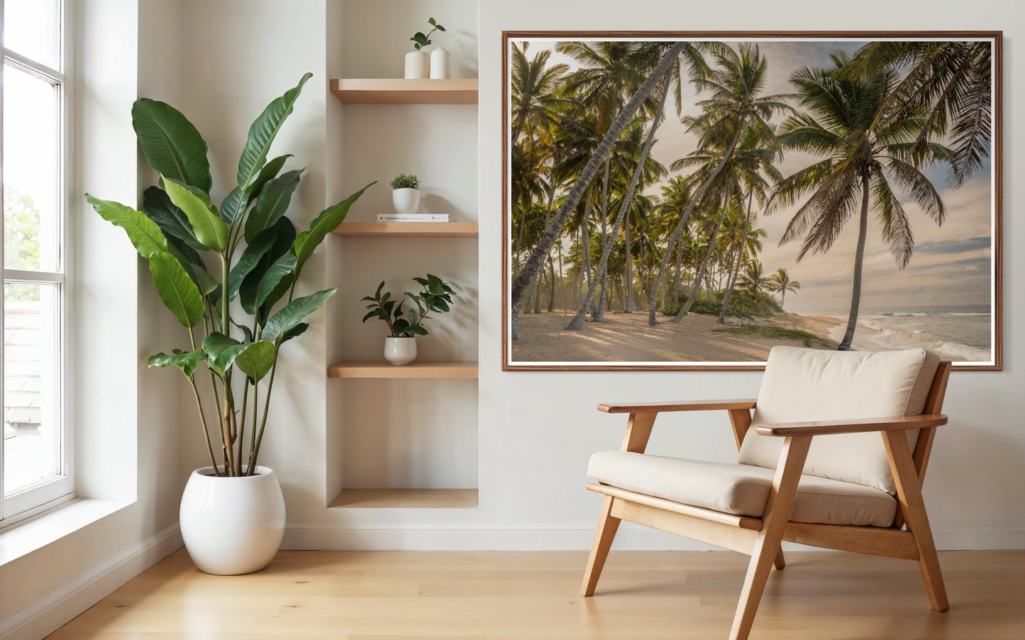 Fine Art Print Coastal Palm Trees Beach - Tropical Sunset, Island Travel Ocean Wall Art Home Wall Decor, Gift for her, Boho Decor Photograph