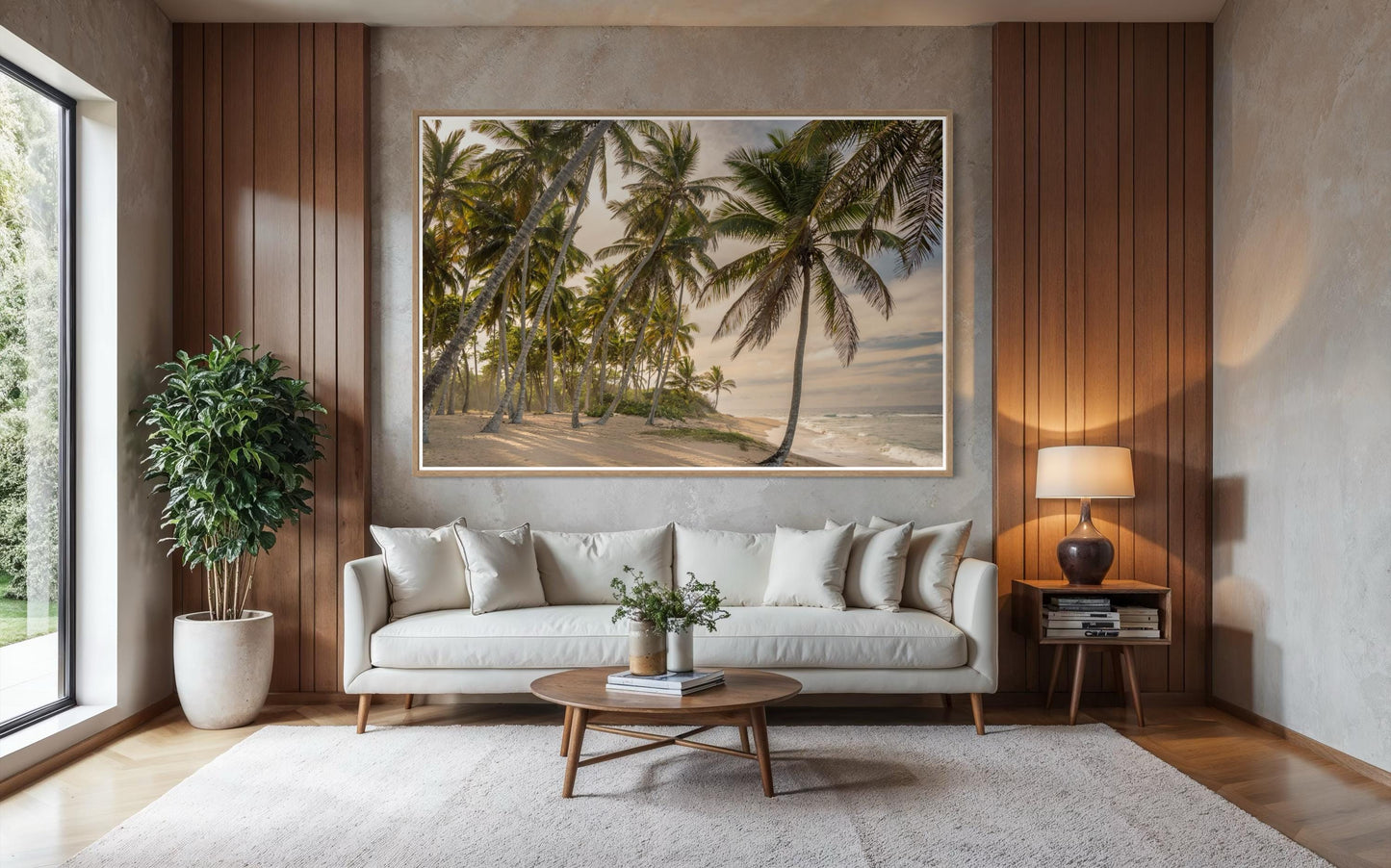 Fine Art Print Coastal Palm Trees Beach - Tropical Sunset, Island Travel Ocean Wall Art Home Wall Decor, Gift for her, Boho Decor Photograph