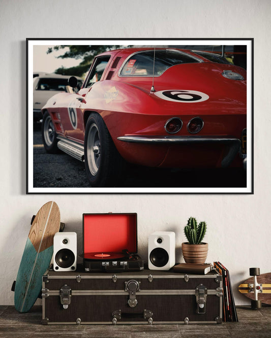 Fine Art Print - Corvette Stingray Split Window Wall Art, Vintage Car guy Gift, Corvette Gift Ideas, Man Cave Decor, Masculine wall art,