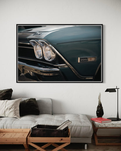 Fine Art Print -  Chevelle 396 Close-Up, Americana Muscle Car, Car Guy Gift, Home Decor, Man Cave, Classic Car, Chrome for Office, Garage
