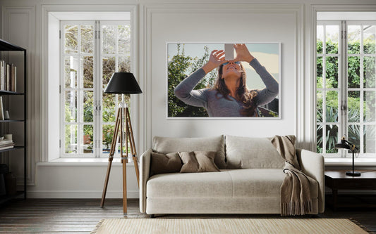 Fine Art Print - Caught You Red Handed Wall Art Print - Selfie Airbnb Poster Decor, Lobby Art, Gift Ideas, bathroom, housewarming, coffee