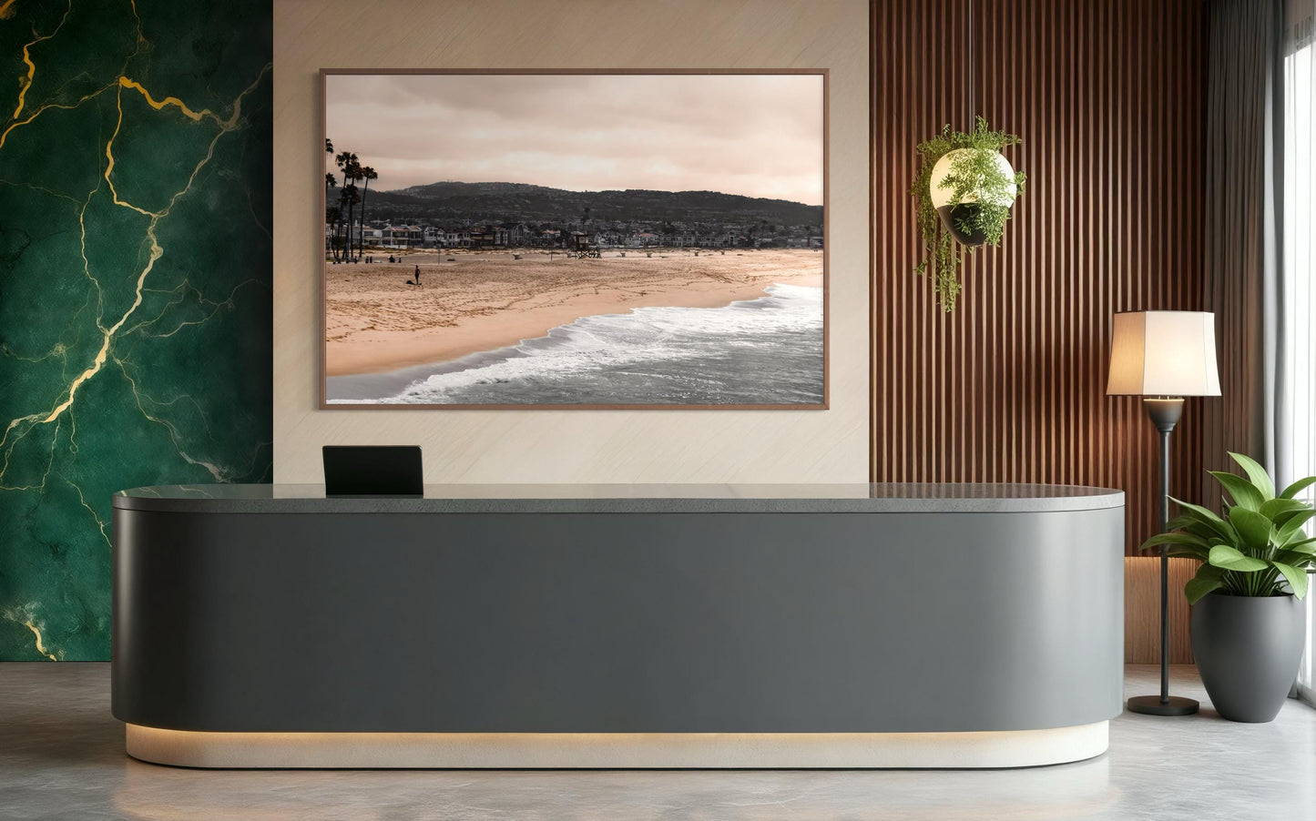 Fine Art Print - California Coastal beach photo, lifeguard tower, shoreline wall art, ocean waves art deco rustic coastal decor, beach decor