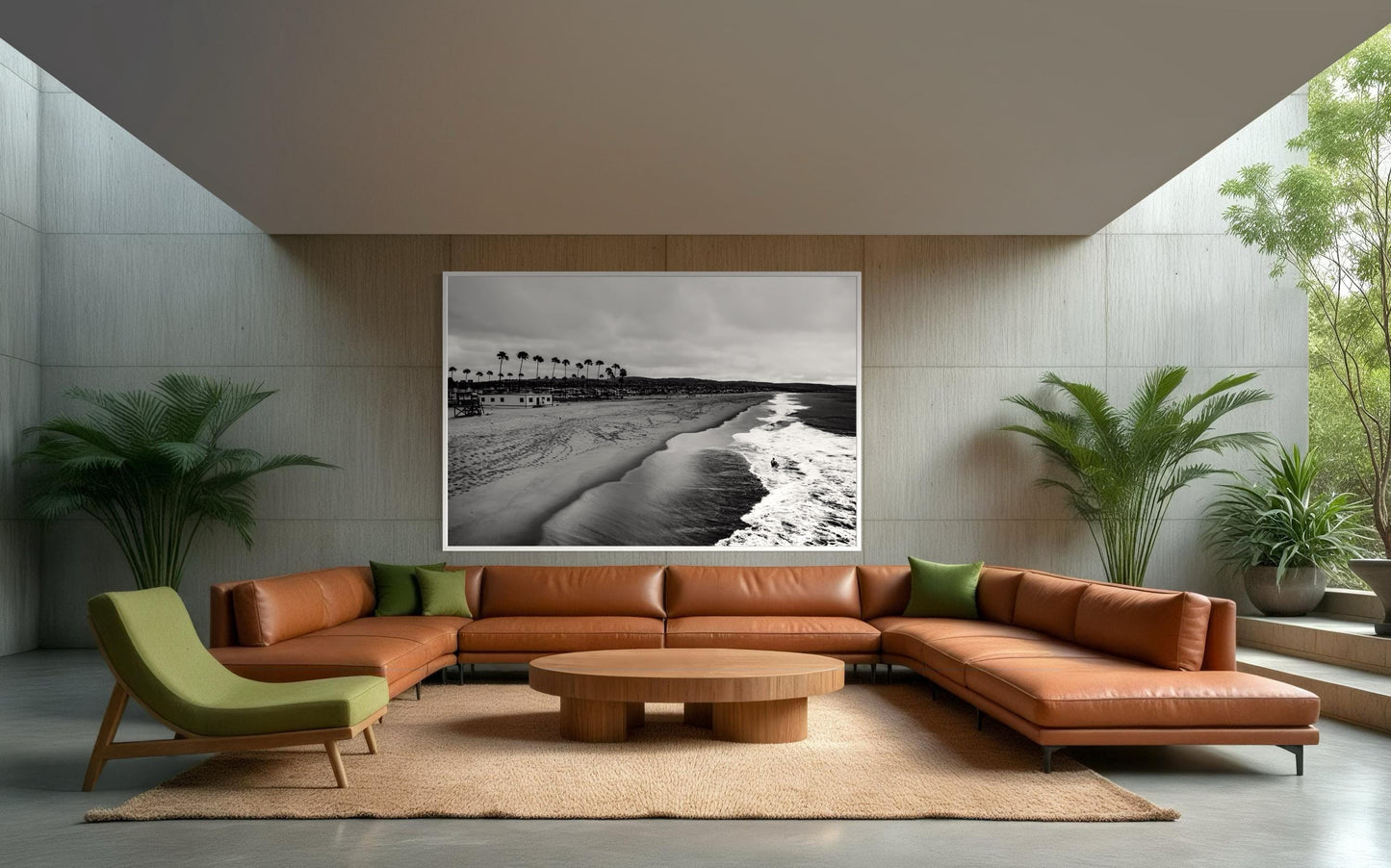 Fine Art Print, Black and white Coastal surf beach Wall Art, palm tree shoreline, Venice Beach, coastal decor, beach house, california, gift