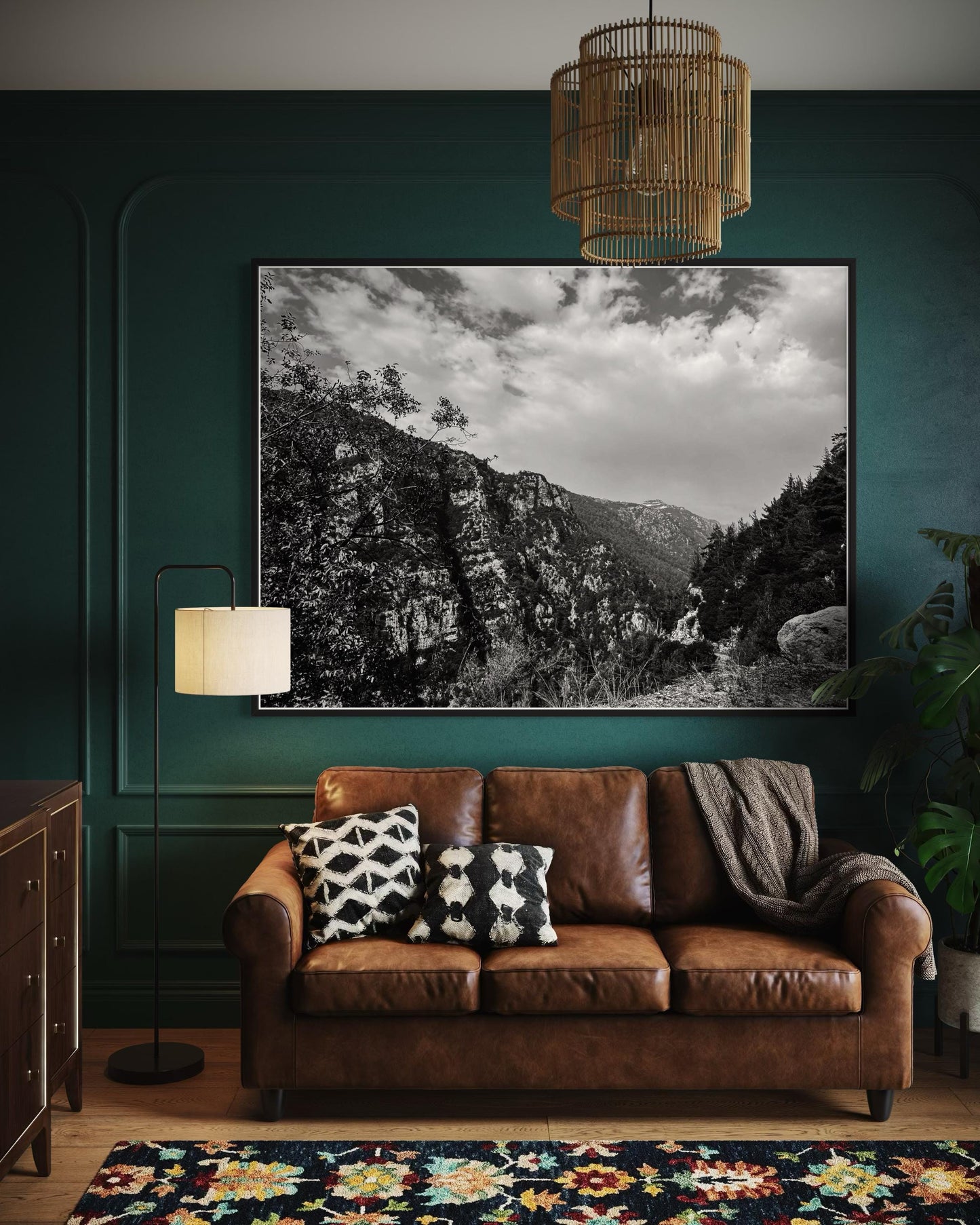 Fine Art Print - Black and white Rocky Mountains Canyon Wall Art, Greece, Mediterranean landscape decor,  rustic decor, nature lovers gift