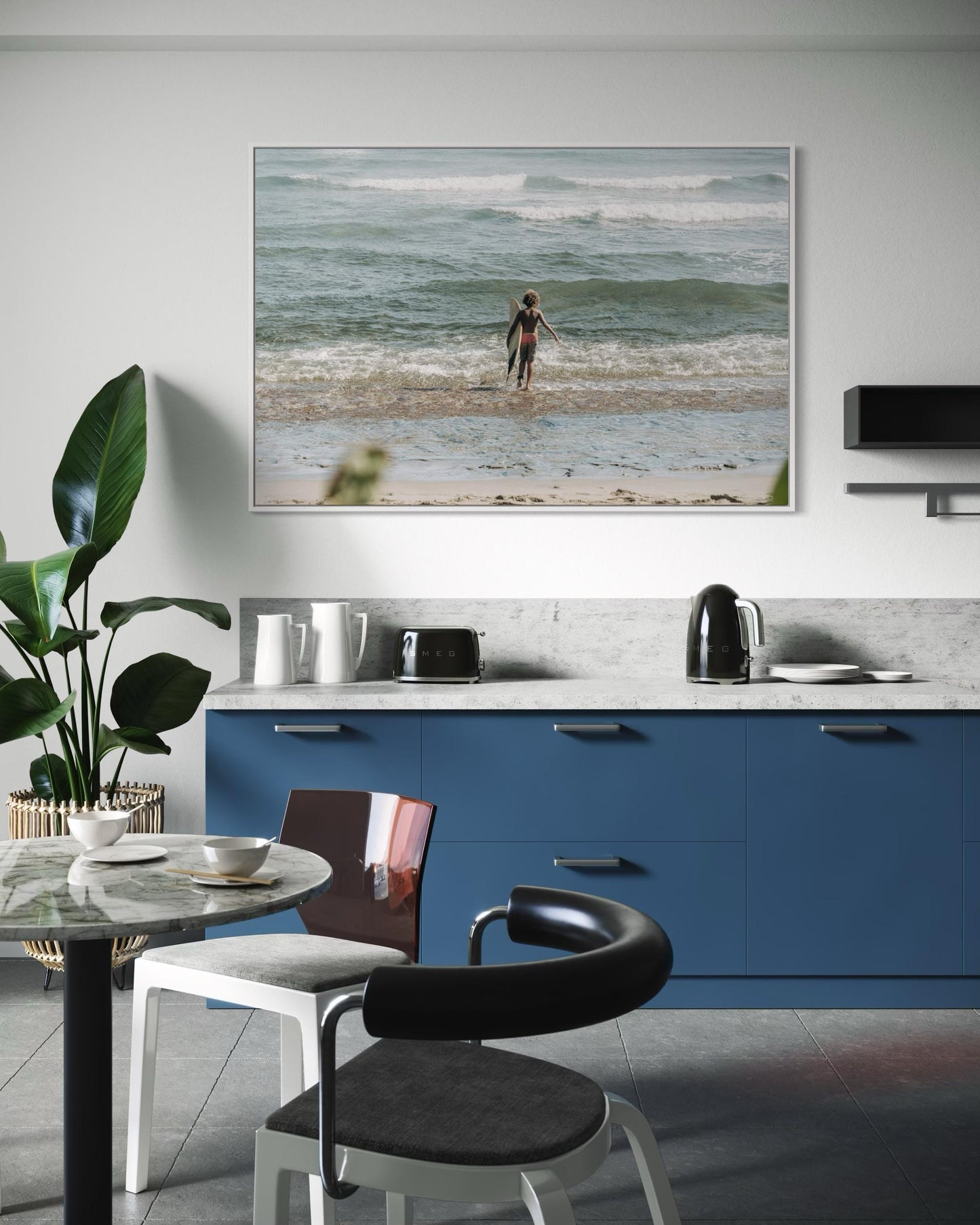 Fine Art Print - Coastal surfer photo, ocean waves wall art for beach house decor, neutral seaside photography for serene interiors, gift