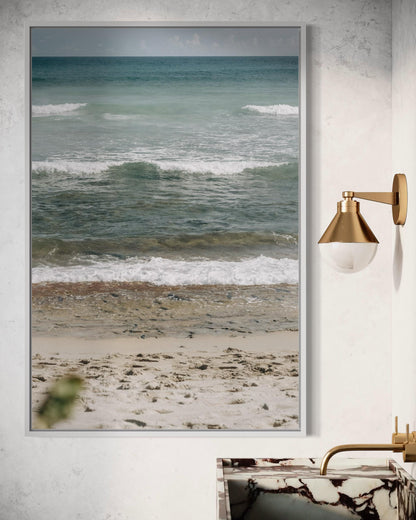 Fine Art Print - Minimalist ocean waves, coastal beach wall art for serene neutral home decor, calming sea photography for modern spaces