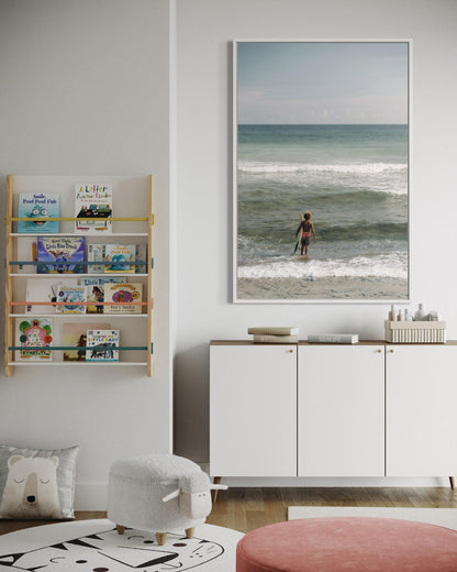Fine Art Print - Coastal surfer photo, serene ocean waves wall art for beach house decor, minimalist seaside photography, calm surf vibes