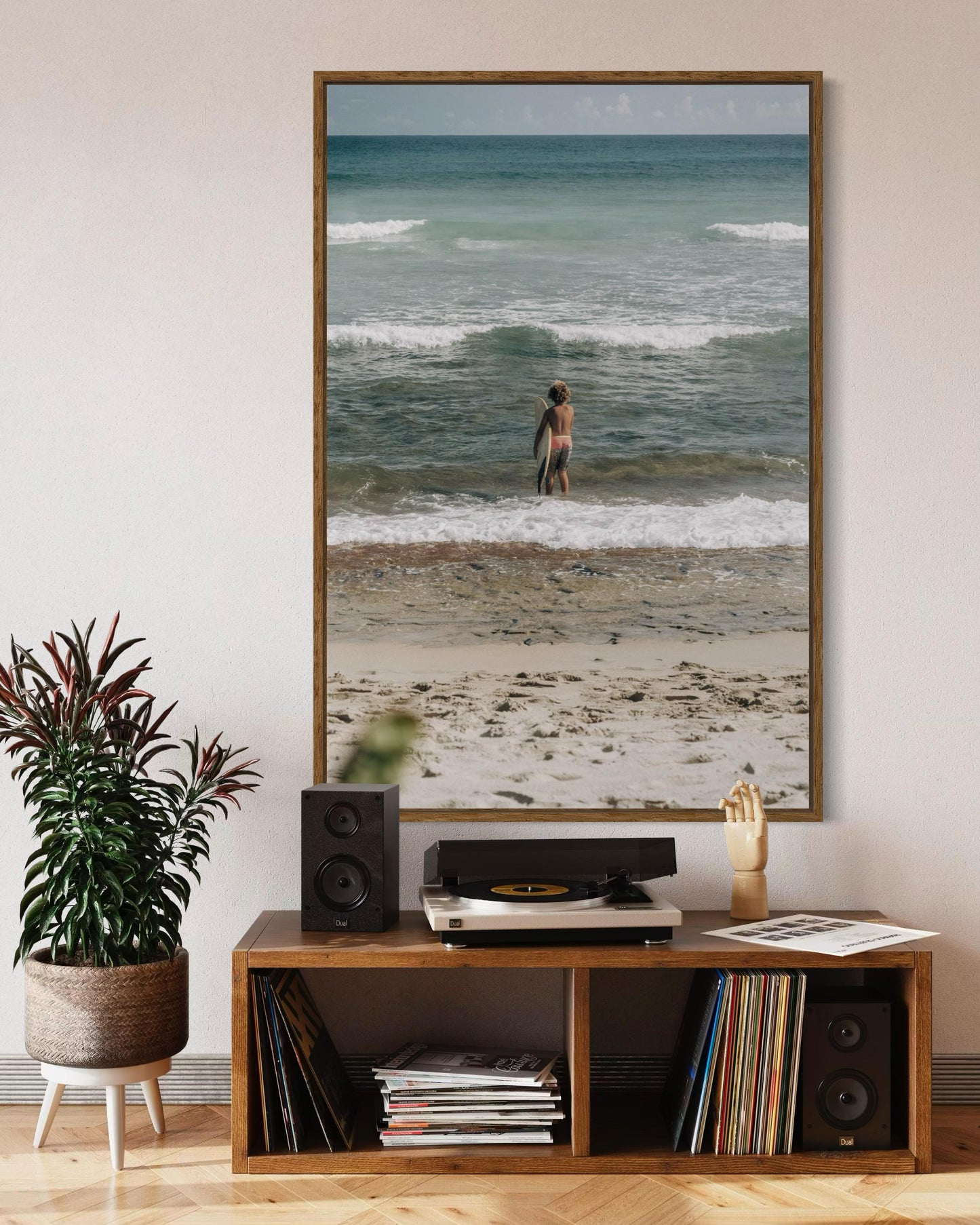 Fine Art Print - Coastal surfer wall art, Beach surfing ocean waves print for beach house decor, minimalist decor, calm, vacation gift,