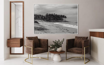 Fine Art Print - Black and white tropical beach wall art, palm beach print, coastal wall art for modern neutral decor, beach house, vacation