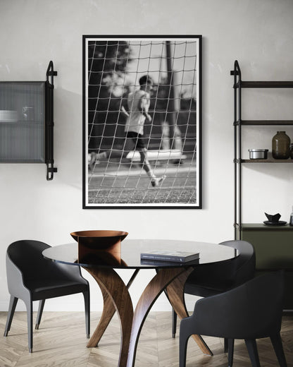 Fine Art Print - Black and White Soccer Wall art, Blurred Goal player motion poster, for boys room decor, football, Bedroom Decor, Gift