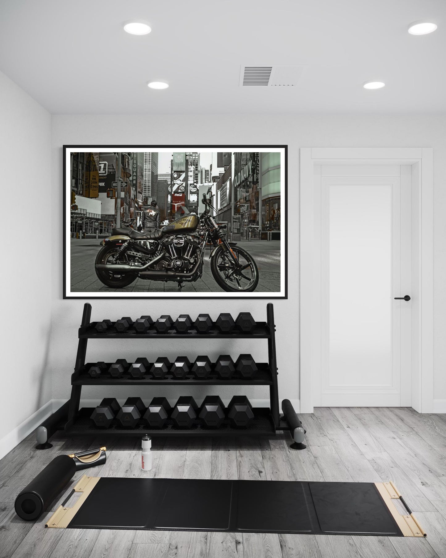 Fine Art Print - Harley Sportster on Times Square, New York City Street Wall Art, Man Cave Garage Decor,  NYC, Motorcycle Gift ideas for him