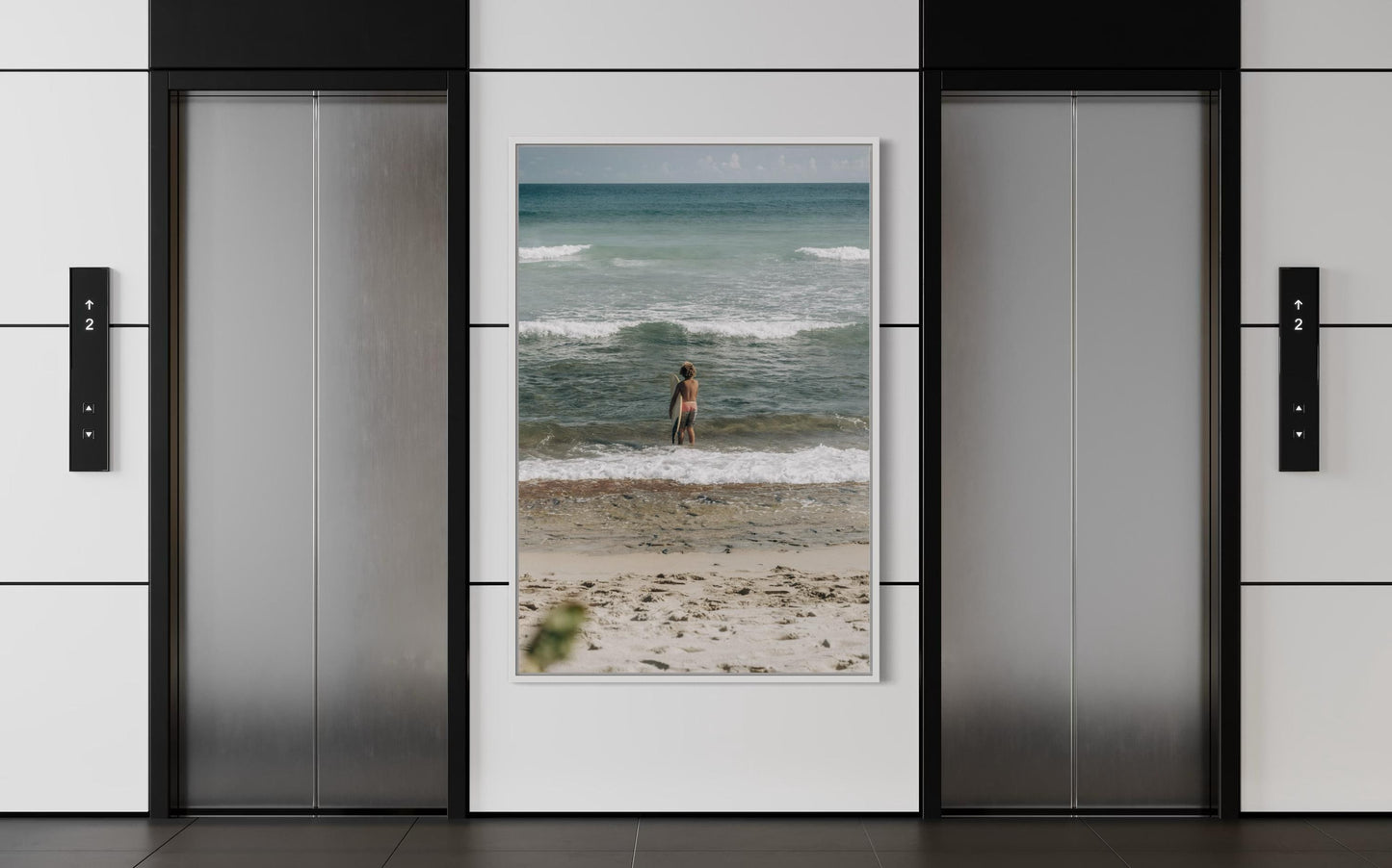 Fine Art Print - Coastal surfer wall art, Beach surfing ocean waves print for beach house decor, minimalist decor, calm, vacation gift,