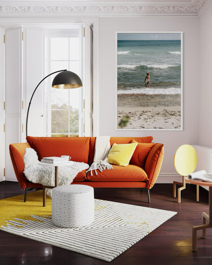 Fine Art Print - Coastal surfer wall art, Beach surfing ocean waves print for beach house decor, minimalist decor, calm, vacation gift,