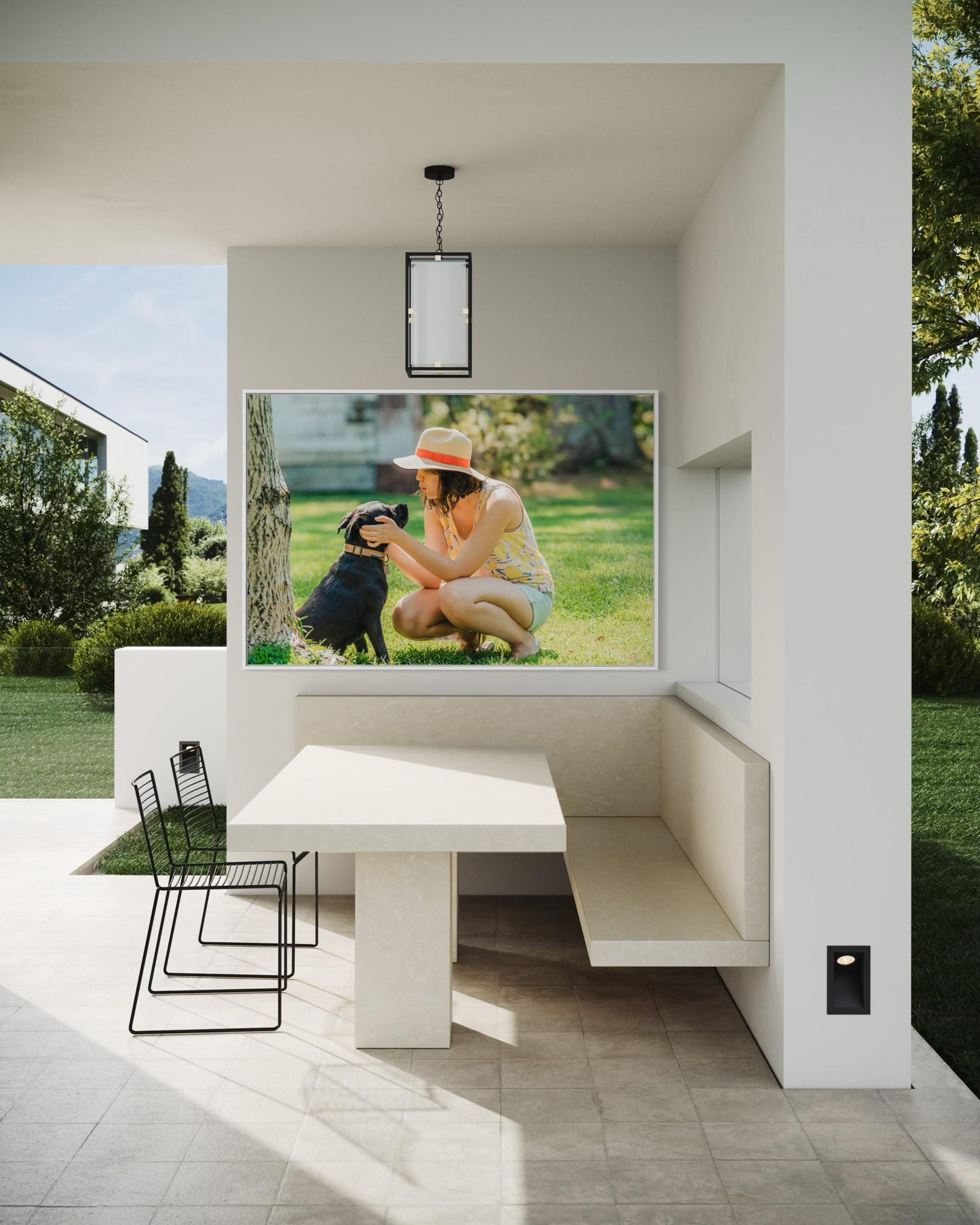 Fine Art Print - Woman and Puppy dog Wall Art, Pet lovers print, cozy lifestyle home decor, decor for puppy lovers, black dog, gift