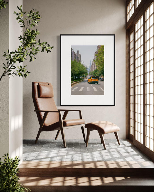 Fine Art Print - Yellow Taxi New York City Street Wall Art, 5th Avenue Poster, NYC gift, housewarming, office decor, Gil Stunner Original