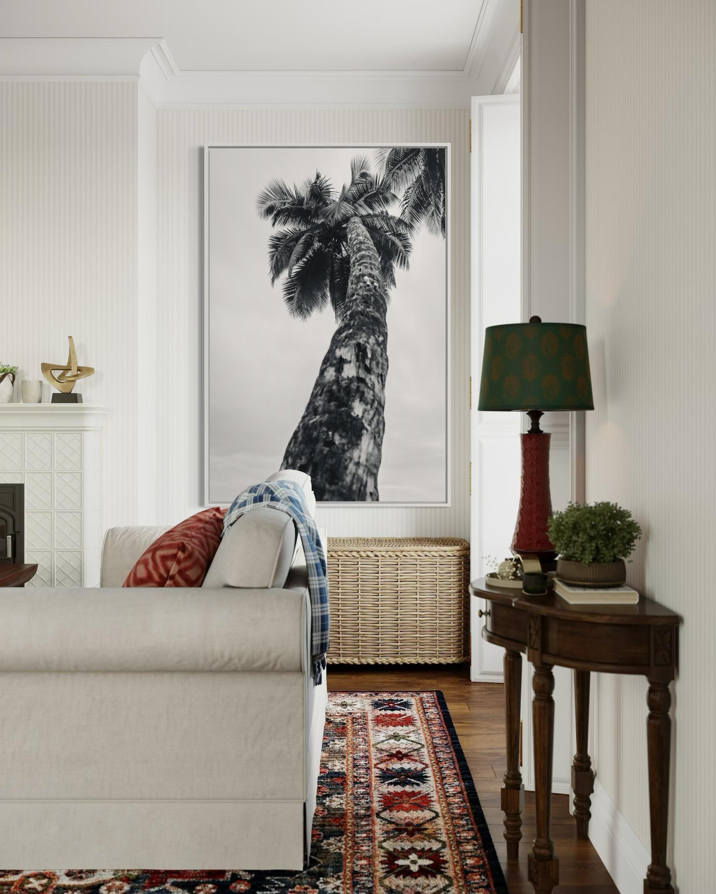 Fine Art Print - Coastal Black and white Palm tree Wall Art, tropical beach for minimalist bedroom, bath, office decor, Home Decor, Summer
