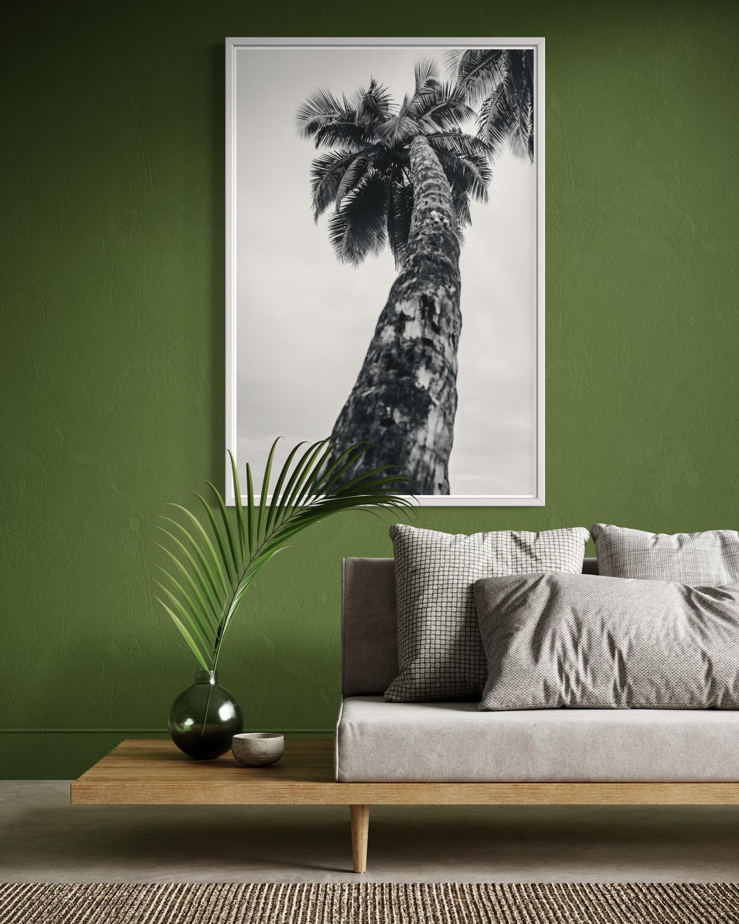 Fine Art Print - Coastal Black and white Palm tree Wall Art, tropical beach for minimalist bedroom, bath, office decor, Home Decor, Summer
