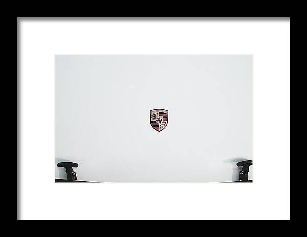 Porsche Car Hood Badge - Framed Print