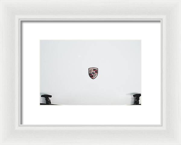 Porsche Car Hood Badge - Framed Print