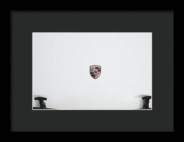 Porsche Car Hood Badge - Framed Print