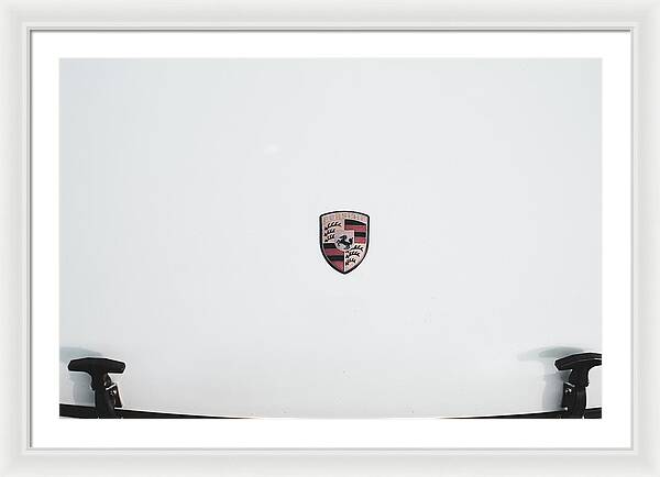 Porsche Car Hood Badge - Framed Print