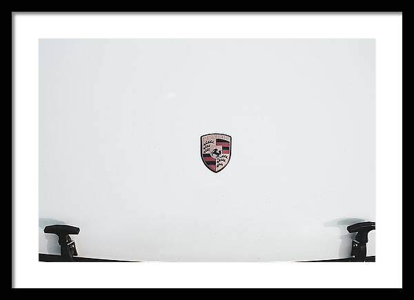 Porsche Car Hood Badge - Framed Print