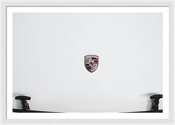 Porsche Car Hood Badge - Framed Print