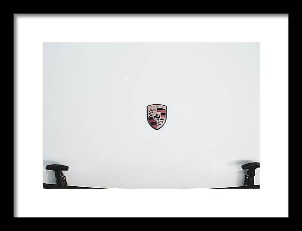 Porsche Car Hood Badge - Framed Print