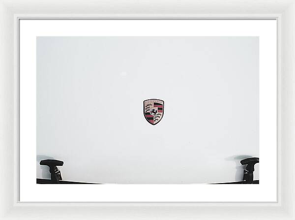 Porsche Car Hood Badge - Framed Print